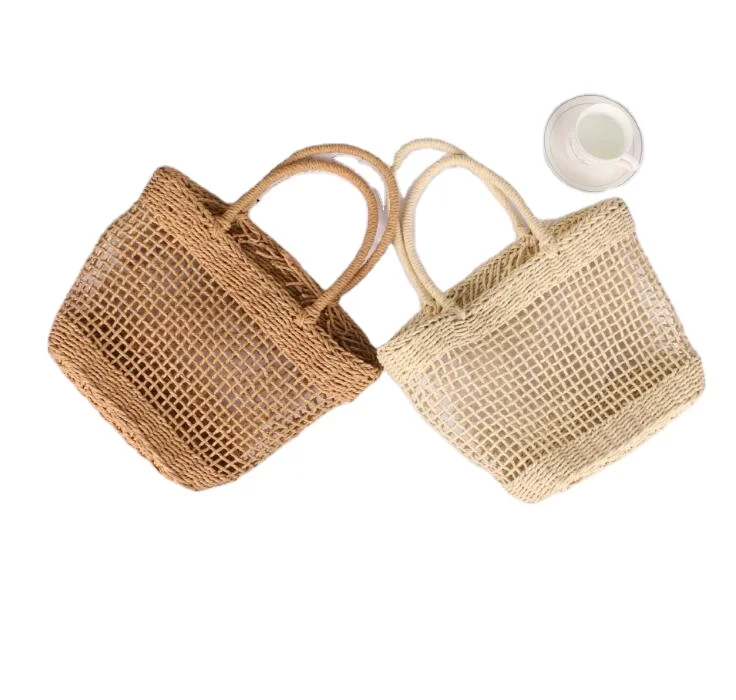 

Eco-Friendly Summer Beach Lady Handmade Straw Basket Bag Paper Shopping mobile phone bags & cases