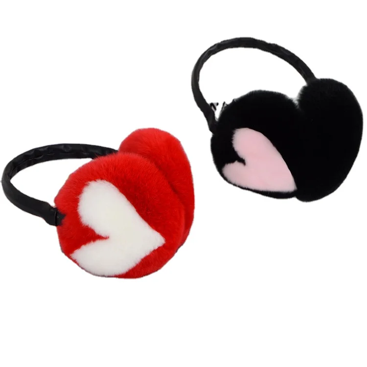 

New style ear warmer earmuff rex rabbit fur ear protection furry ear muffs