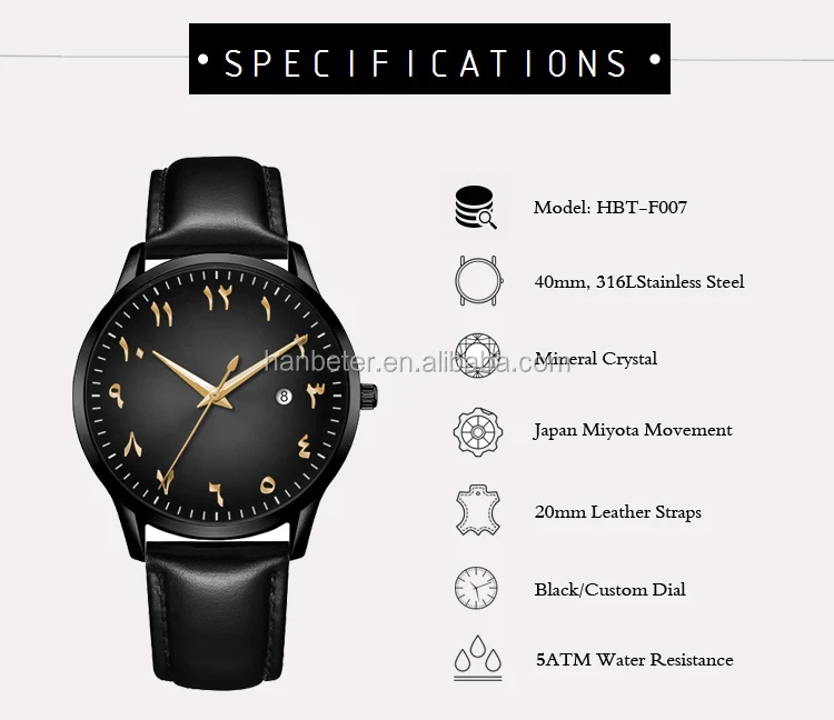 Arabic Relojes De Mujer Fashion Quartz Custom Dial No Brand Watches Men Wrist Watches Top Own Brand Luxury Business Mens Wrist