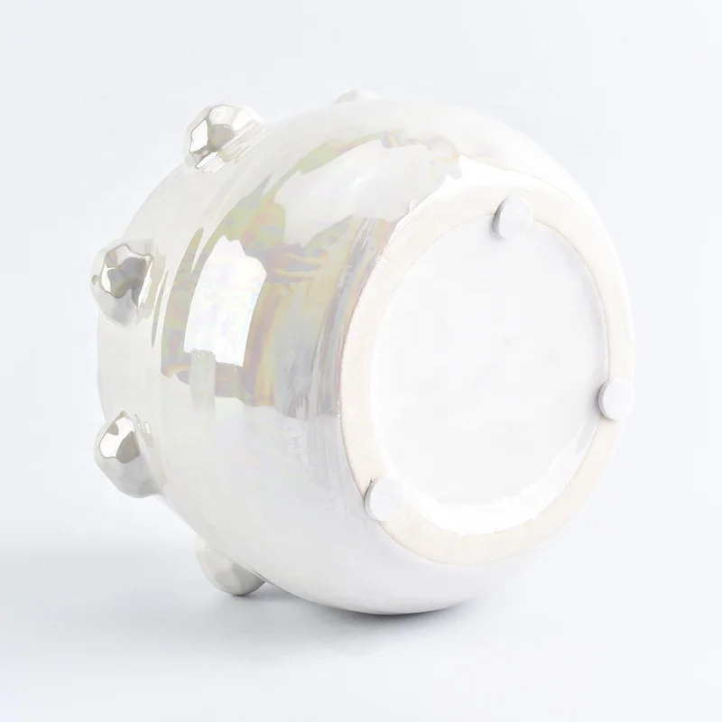 Church white glazed customized ceramic candle vessels votive scented candle holders wedding decorative use