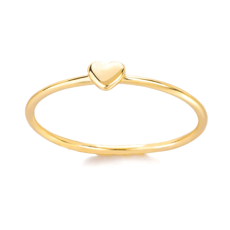 

Tiny Minimalist Heart Shape Monogram Signet Ring For Teen For Women 18K Gold Plated Rings, Gold/platinum