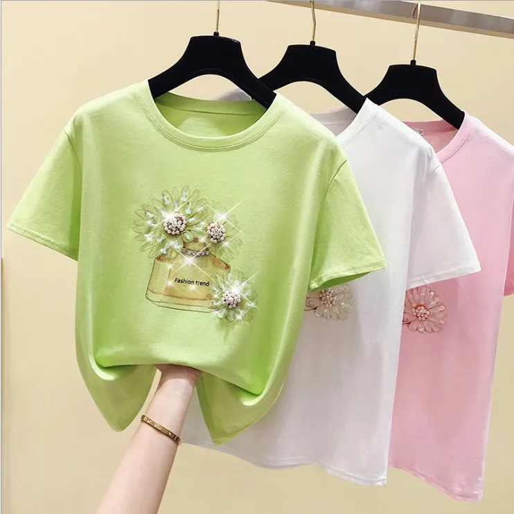 

czm12276a print female shirt new style women shirts beading ladies shirts