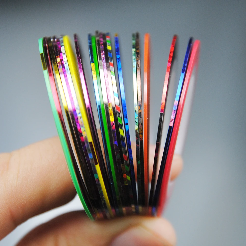 

COSCELIA Golden/Silver Two Colors Strip Sticker For Nail Art Nail DIY Designs