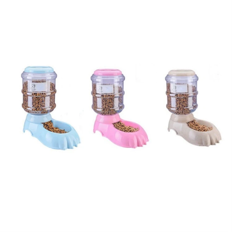 

Wholesale 3.8L Automatic Dog Cat Pet Feeder Plastic Dry Food Water Dispenser Automatic Dog Feeder Set, Beige/blue/red