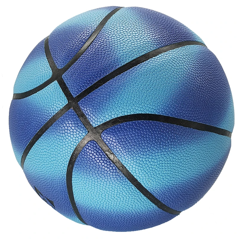 

New Design Gradient Blue High-end PU Trend Design Wholesale Basketball Size 7#, Black