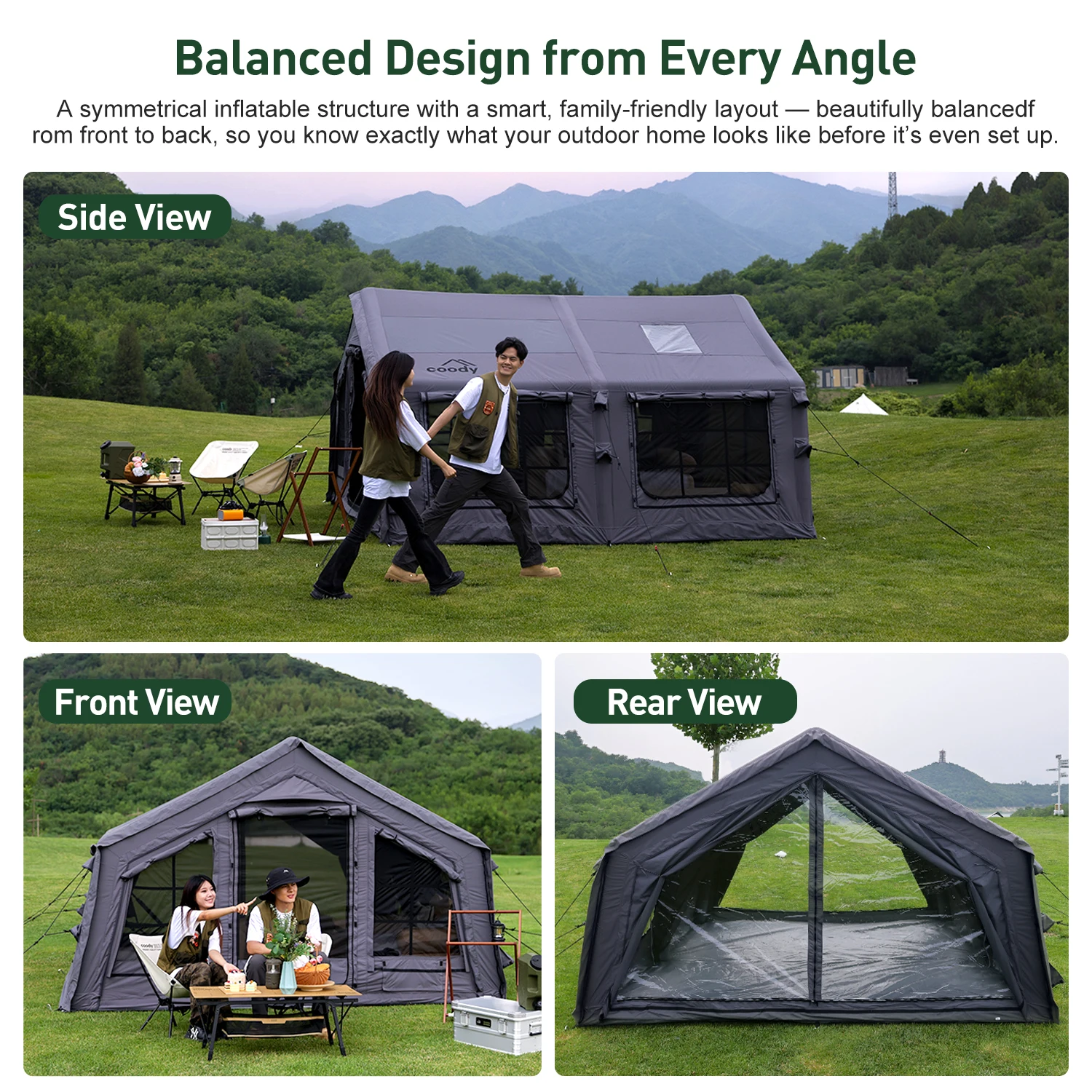 Coody 13.6 Air Tent-Gray Coody Air Tent New Style Coody Camping Tent 13.6 Sqm Coody Inflatable Tent for Camping