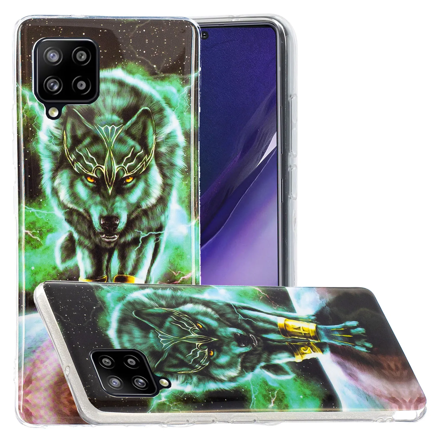 

SOFT Animal Silicone Case Luminous Protective Case  Galaxy A42 Mobile Phone Carton butterfly Cover Case