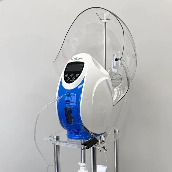 

2021 hottest o2toderm oxygen therapy machine oxygen sparyer gun face therapy mask dome, Blue+white