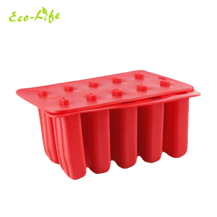 

10 cavities Food Grade SIlicone Lolly Popsicle Ice cream mold popsicle, Red,pink,white,blue,can be customize colors