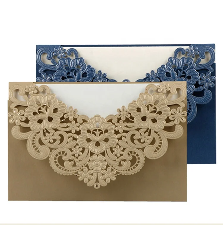 
Customized royal unique luxury laser cut invitation wedding cards 