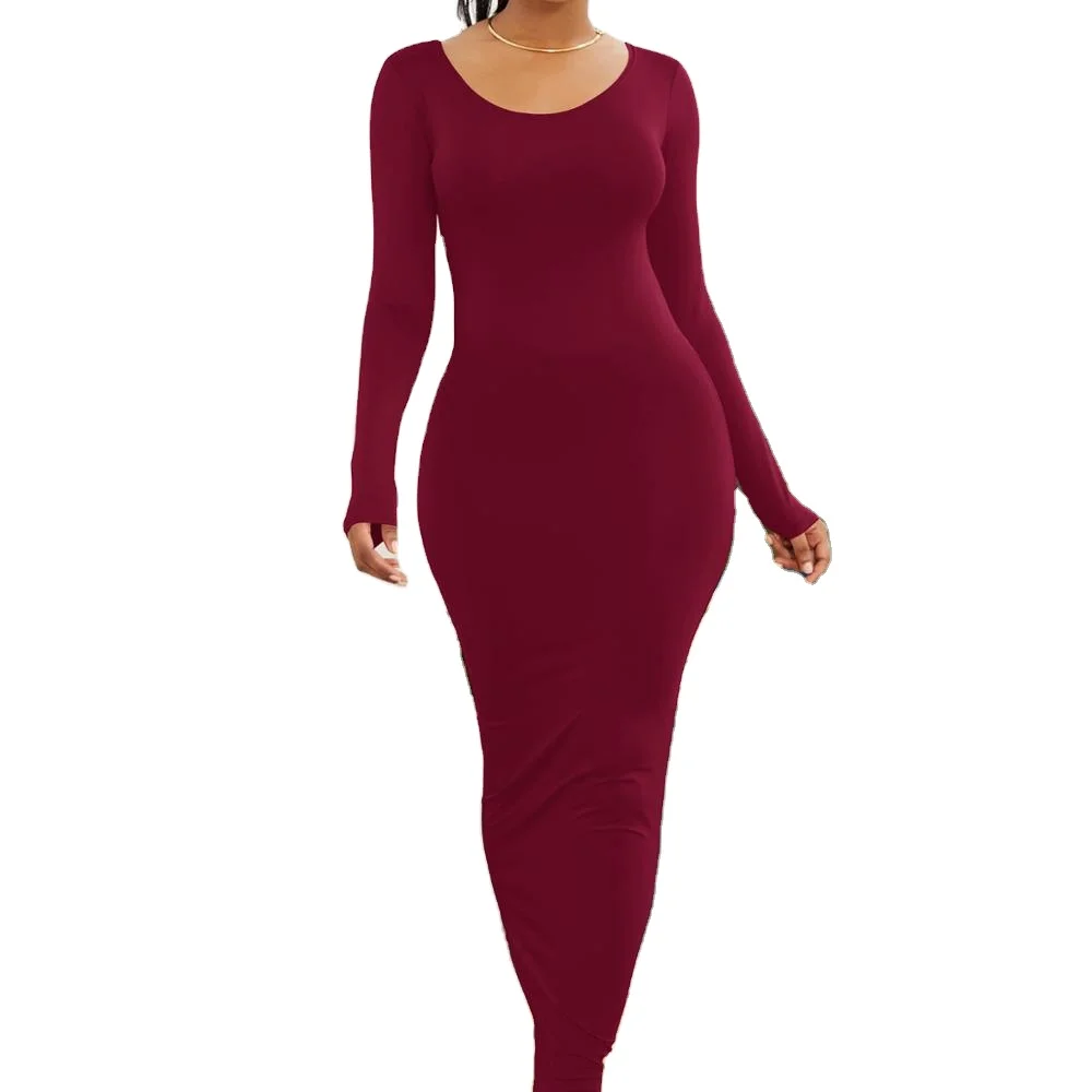 

Solid Color Sexy Slim Bodycon Dress Comfortable in Various Colors han women's clothing other women's clothing, Customized color