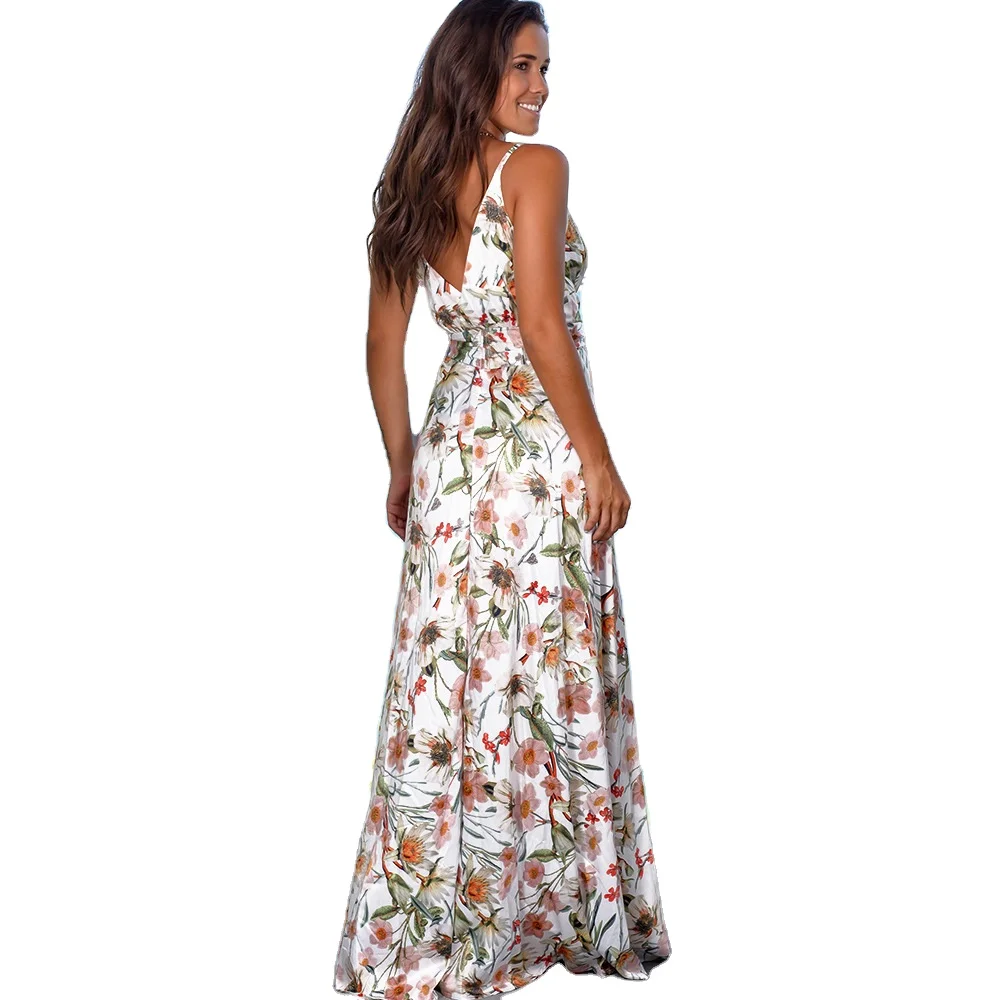 

Summer dress 2021Fashion Female Summer Sleeveless Women Ladies Latest Designs One Piece Dress Floral Print Casual dress, Picture shows