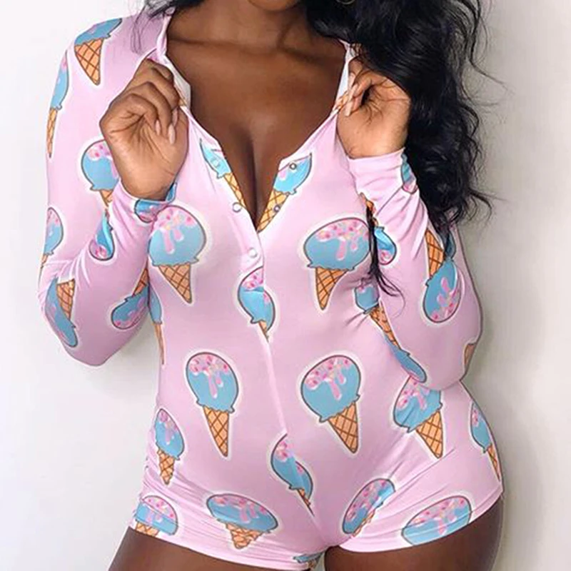 

New wholesale nightwear onseie sexy sleep wear short sleeve pink onesie pajama adult for women