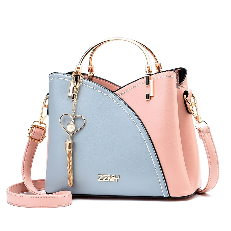 

Splicing Fresh Style Single Shoulder Cross Body Bag Design Pu Leather Handbags For Women, 5 colors
