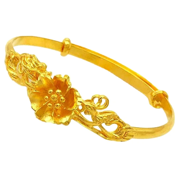 

Brass Gold Plated Love Dragon And Phoenix Bracelet Exquisite Craftsmanship Imitation-Gold Dragon And Phoenix