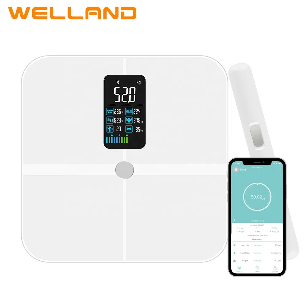 

Smart Bioimpedancia Measuring Weighing Analyzer Body Fat Scale with App