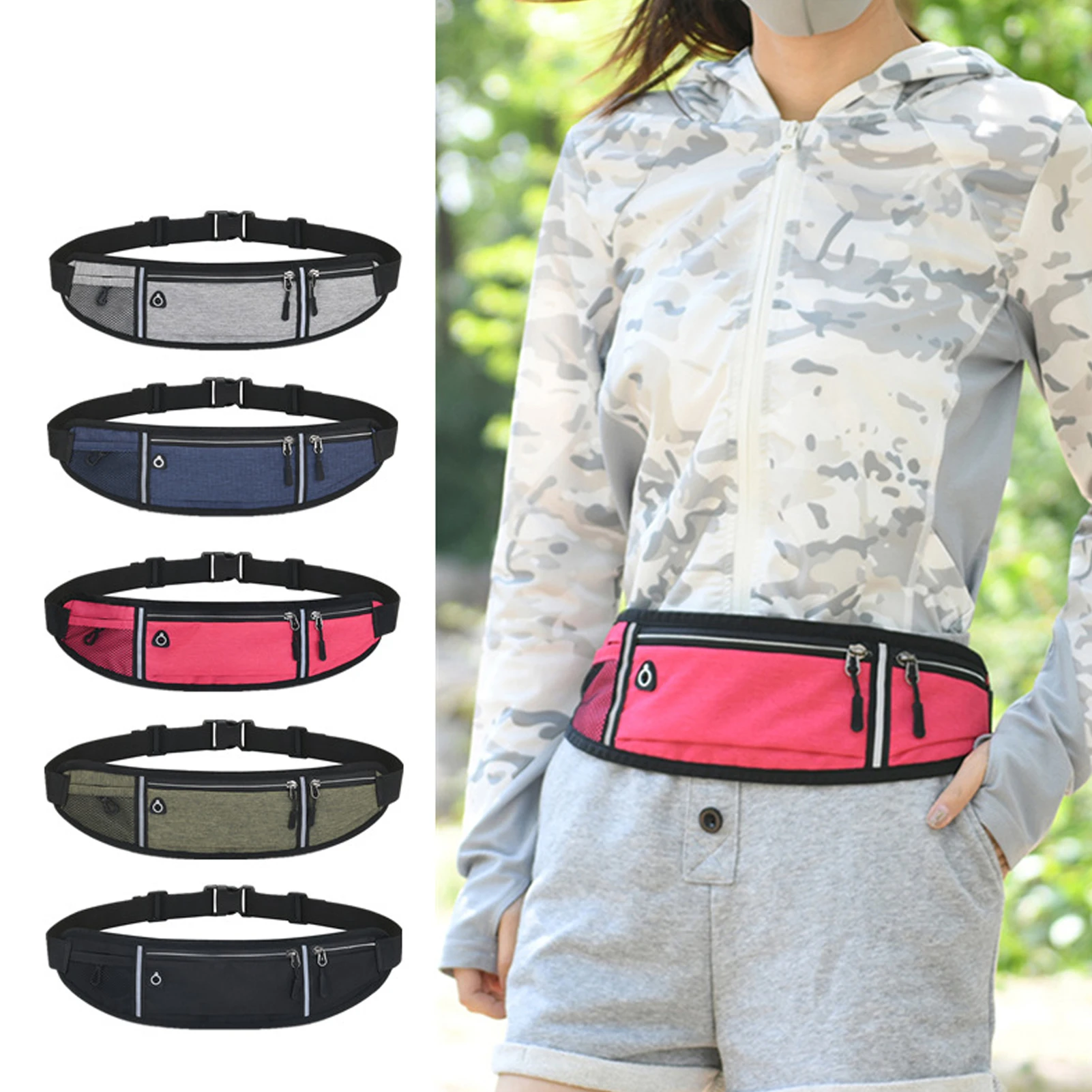 

Outdoor Nylon Sports Pocket Running Belt Waist Bag Waterproof Hiking Cycling Sport Fanny Pack, Customized color