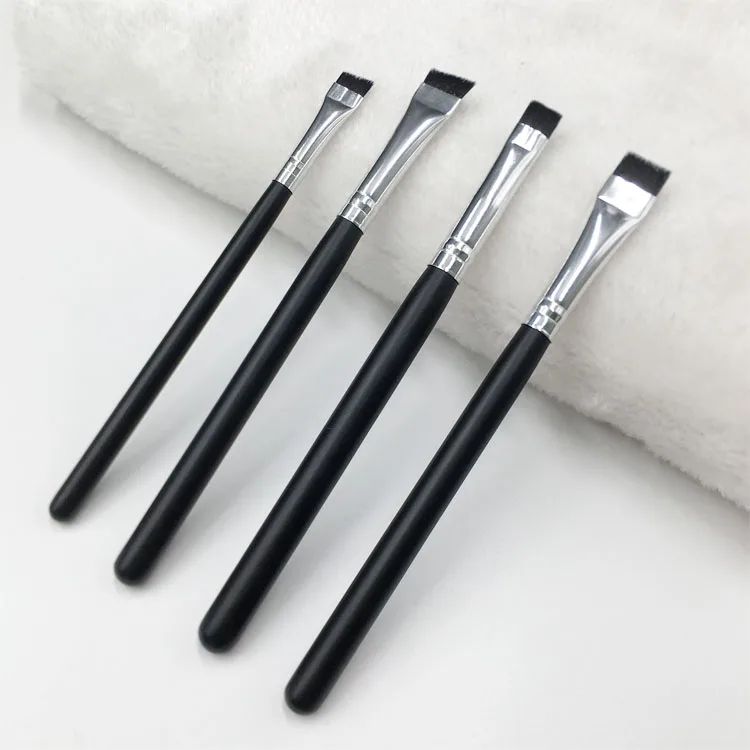 

Black Private label Mini Single Small Angled Eyebrow Brush Flat Pro Angle Eyeliner Sharp Cutting Highlight Concealer Bush