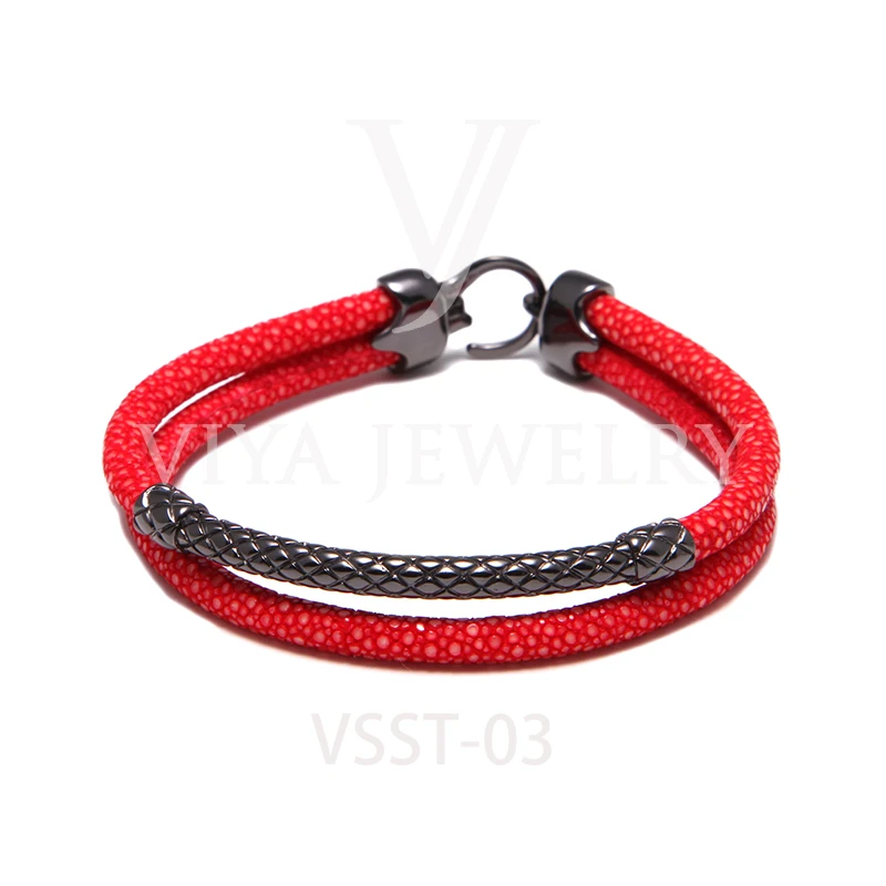 

Viya Jewelry DHL Free Shipping Luxury Genuine Stingray Leather Bracelets In New Design