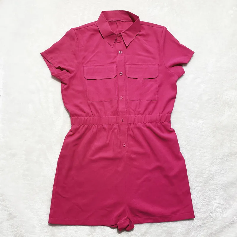 

HOT SALE Jumpsuit Women Clothing Casual Overalls Short Sleeve Pocket Jumpsuits, Picture shows