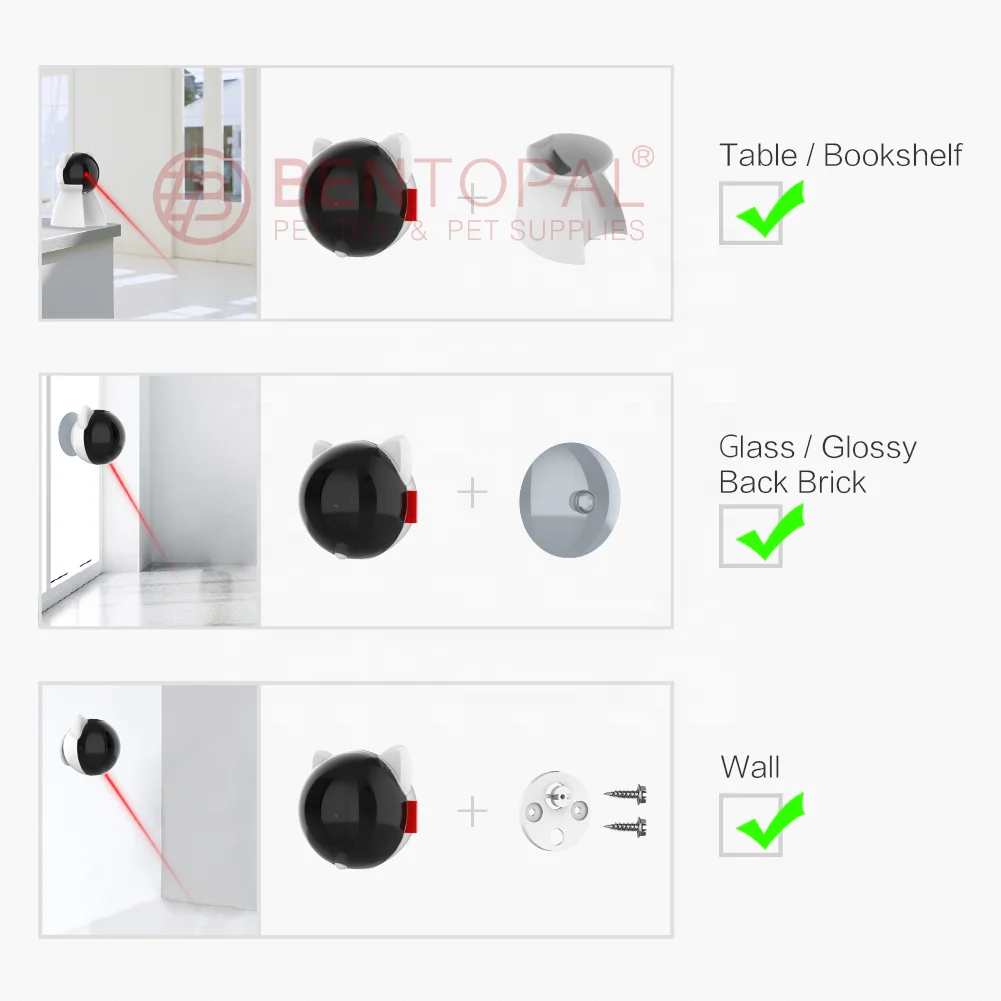 
two modes for optional slow mode and fast mode One-Key Operate induction start-up laser cat toy interactive cat toy 