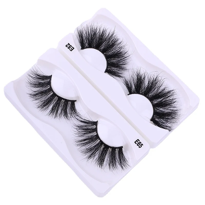 

Natural Looking Mixed Thickness Black Cotton Band 5D 25Mm Mink Eyelash