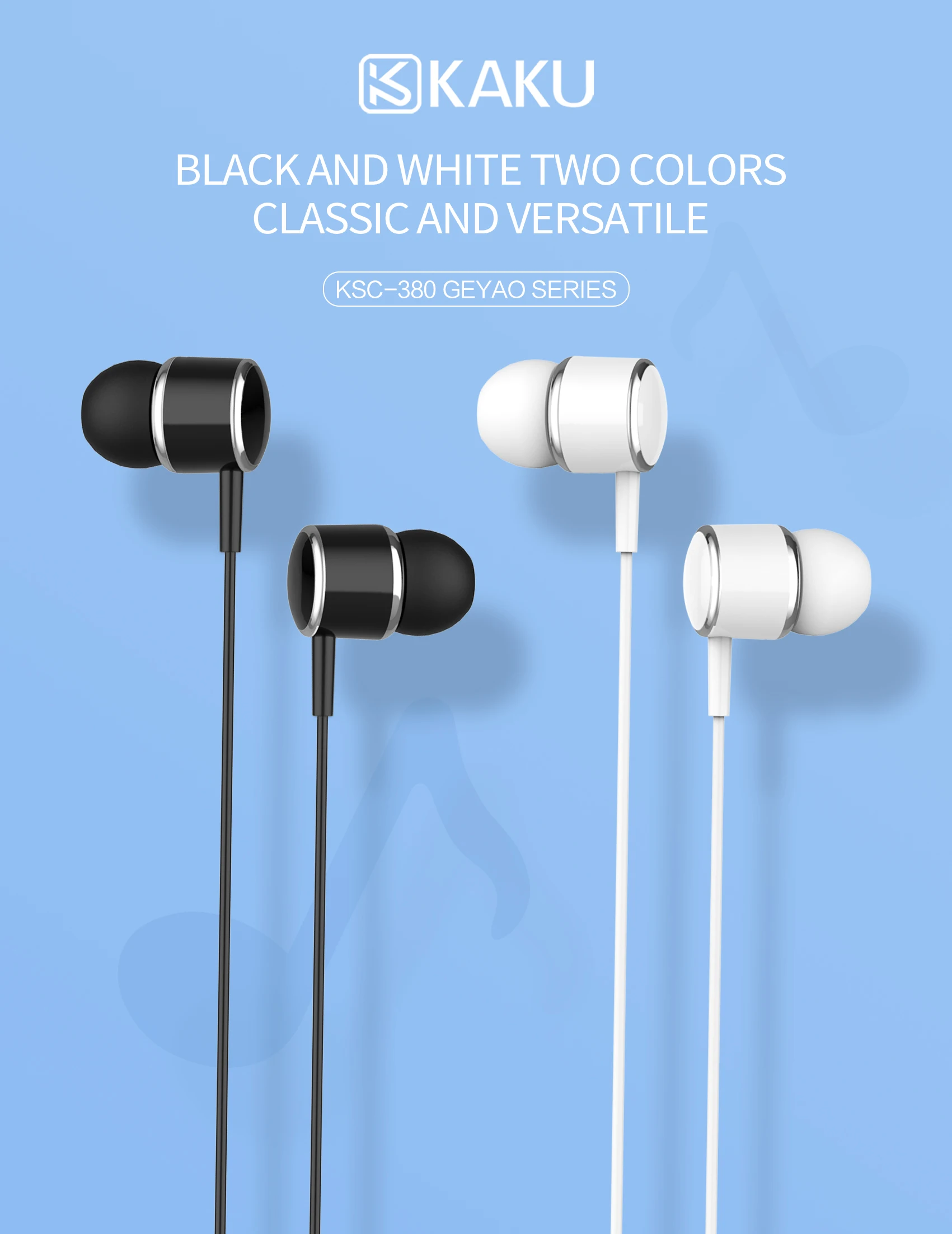 Kaku 3.5mm Stereo Music Earphones Portable headphone Wired In-Ear Headset with Microphone for mobile phone - ANKUX.COM