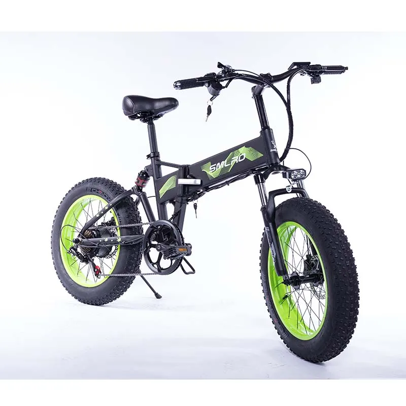 

fat tire electric bike folding electric bicycle 1000W 10AH Mountain E bike 7 Speeds 20 inch Fat Tire Road Bicycle Snow Bike