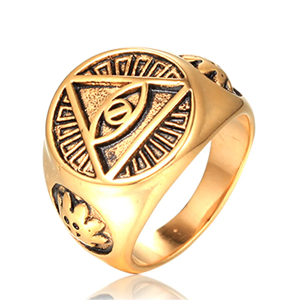 

MJ Jewelry Stainless Steel Gold RIng Evil Eyes God Eyes Ring, Gold;silver