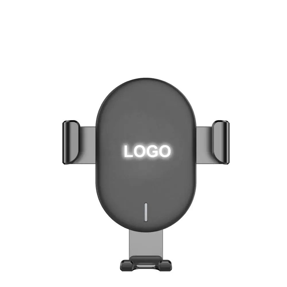 

FCC QI certified phone CarCharger 10 W fast charging Wireless Car Charger Mount with LED light logo
