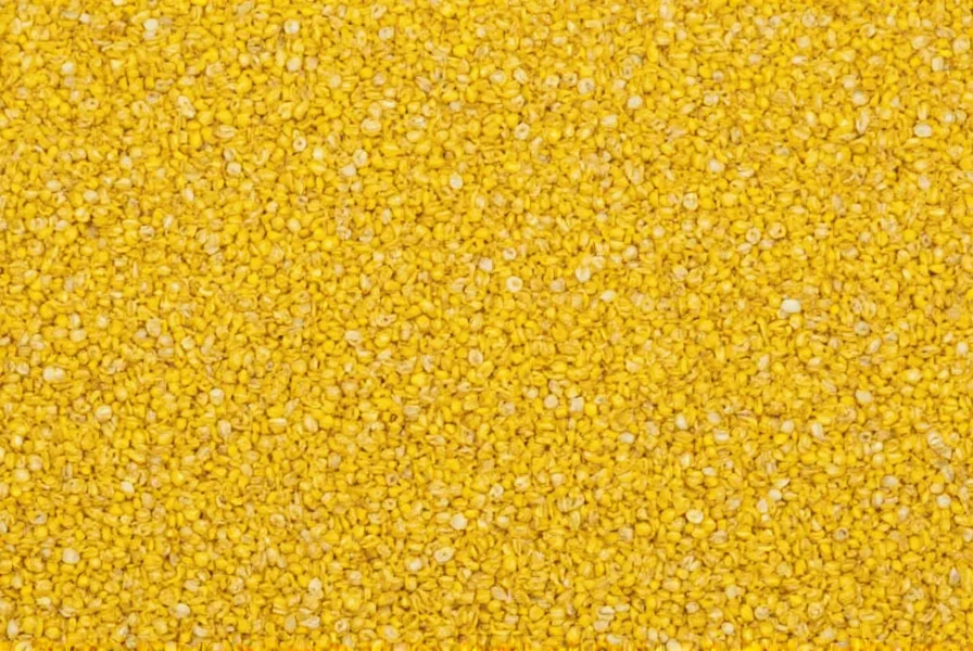 Close-up view of yellow mustard seeds in a wooden bowl with measuring spoons