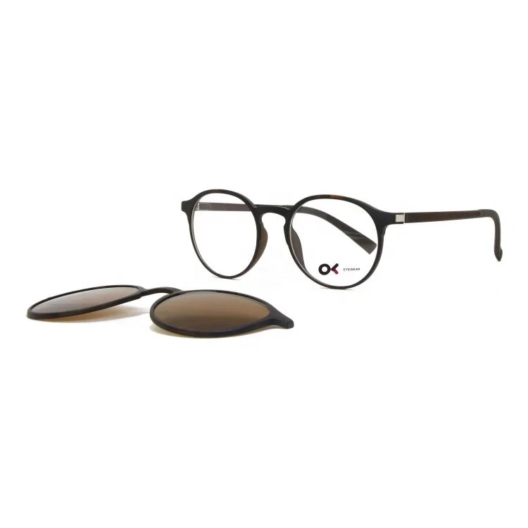 

95169 Newest 2021 Fashion Design Ultem Frame Cat.3 Polarized Magnetic Clip On Sunglasses Occhiali, C1 grey lens