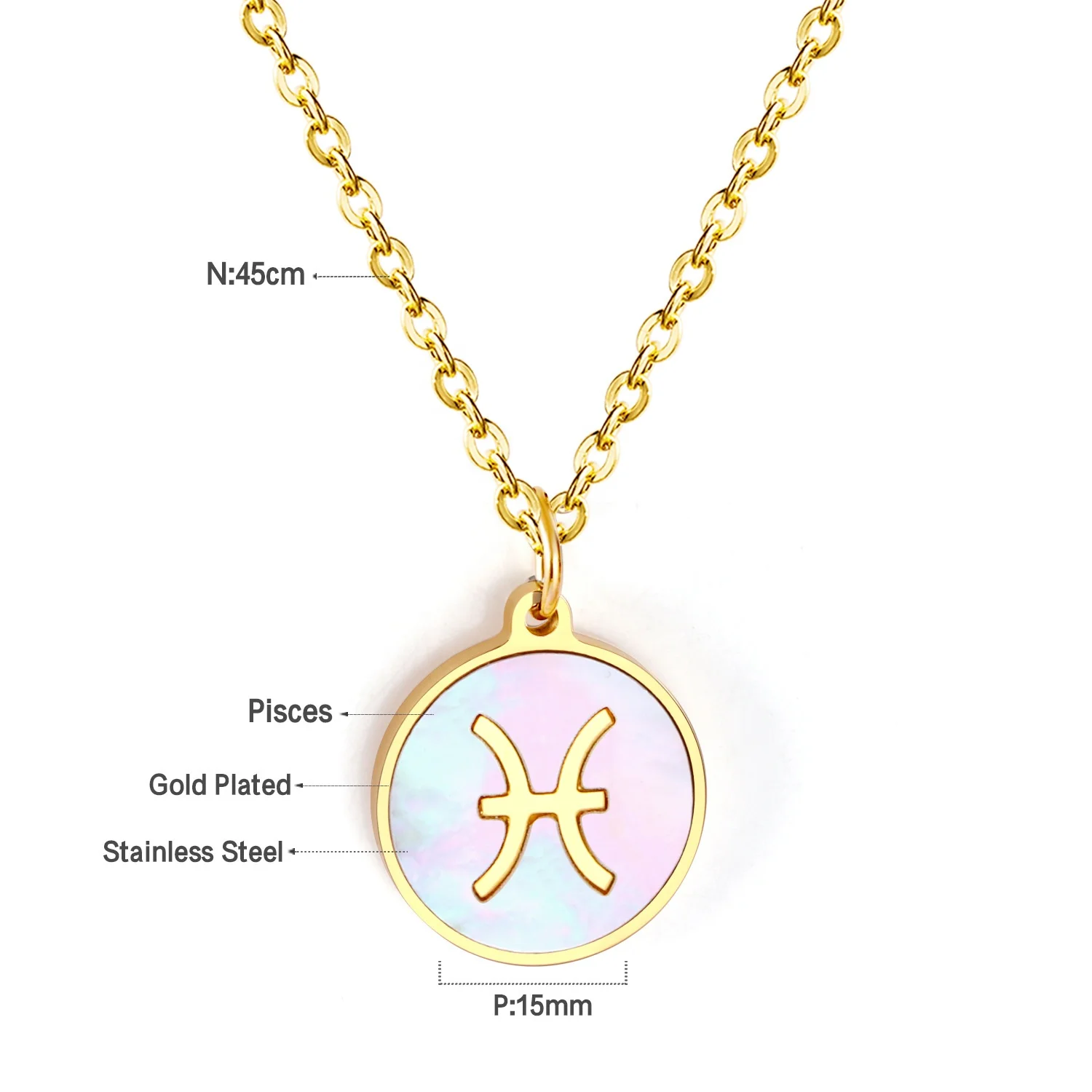 

Hot sale Customized 12 Constellation Jewelry 18k Gold Silver Horoscope Zodiac Sign Coin Pendant Necklace for Women Birthday Gift