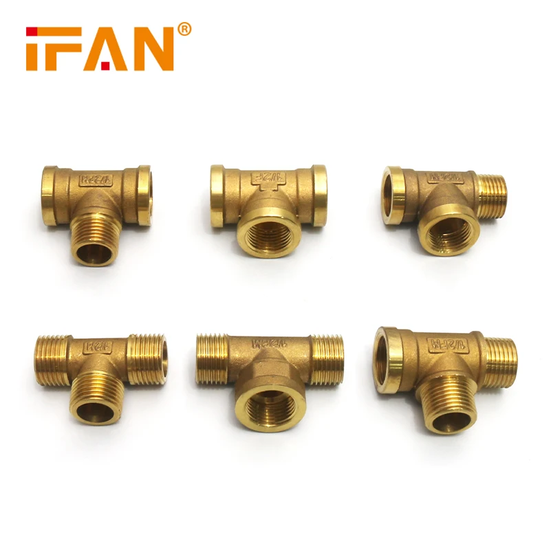 

IFANPLUS CW617 1/2"MMF Brass Drinking Water Supply And Hot Water System Male Female Tee Brass Fittings