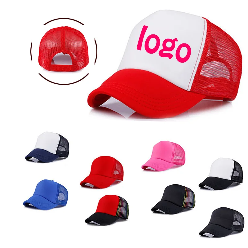 

Wholesale Promotional Cheap Custom Made Logo Mesh Net Foam Colorful Blank Trucker Hats For Sale