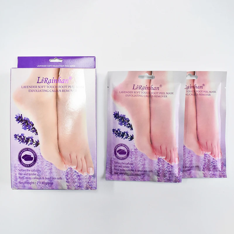 

Wholesale natural organic lavender foot peel mask peeling nourishing exfoliating foot mask