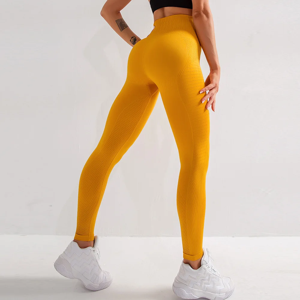 

2020 Seamless Yoga Pants Women High Waist Stitching Sport Pants Female Running Fitness Gym Women's Leggings, As pictures