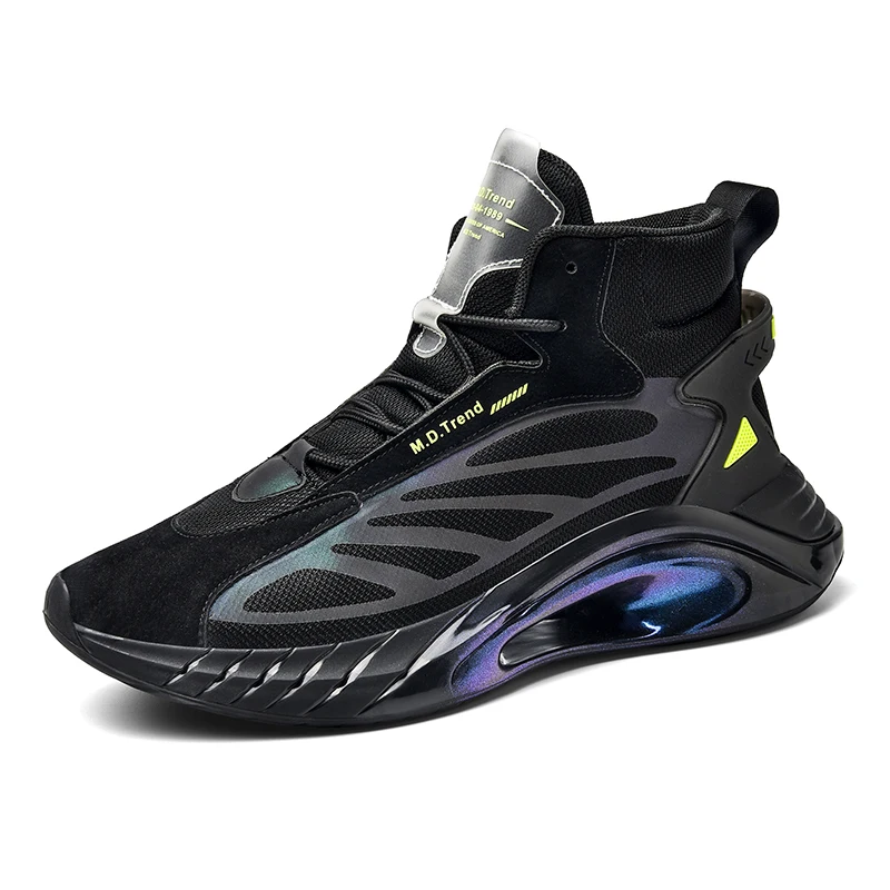 

2023 Brand Logo Custom Designer Man Fashion Sports Sneakers Knitted High Top Luminous Running Shoes for Men