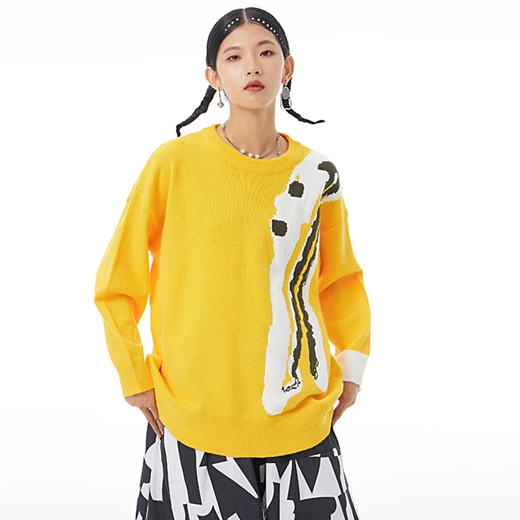 

Contrasting Color Slim Sweater Plus Size Fashion Designed 2022 Spring New Anti-pilling Sweater Loose Sweater 8811