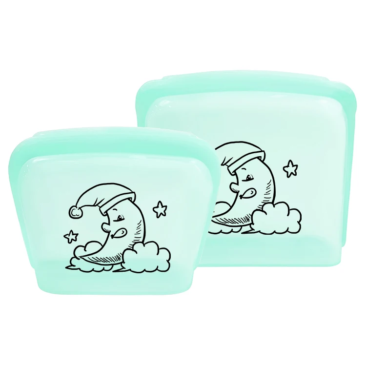 

1300ml 4000ml Silicone Reusable Food Bag Large Capacity Collapsible Silicone Food Container, Green,blue,gold, transparent or custom