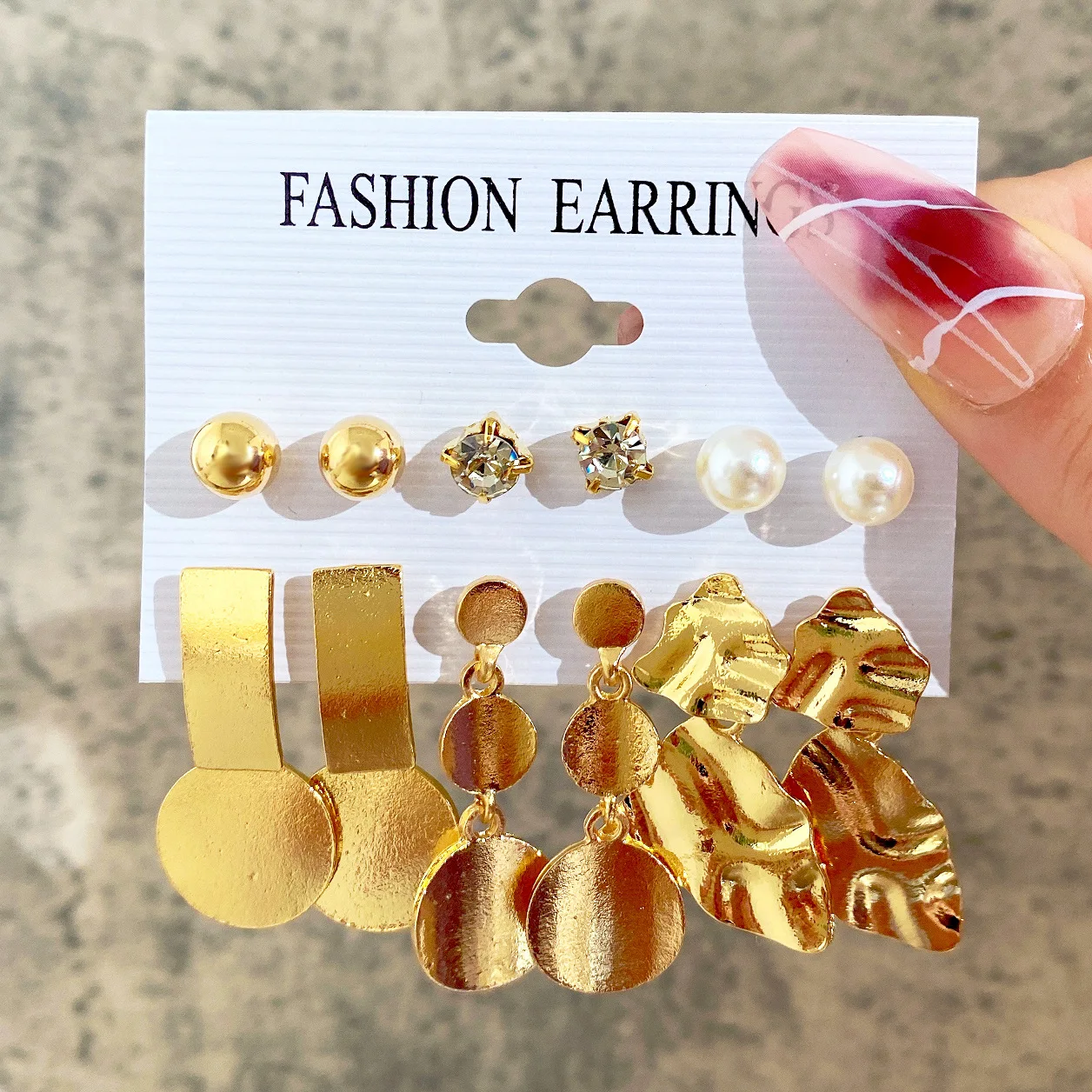 

Earrings Irregular 6 sets of fashionable glamour women's earrings Amazon 2022 Hot earrings, Picture