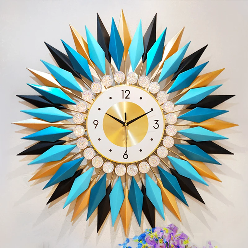 

Luxury Colorful Beautiful Art Wall Clock New Fashion Home Decorative Clock For Living Room