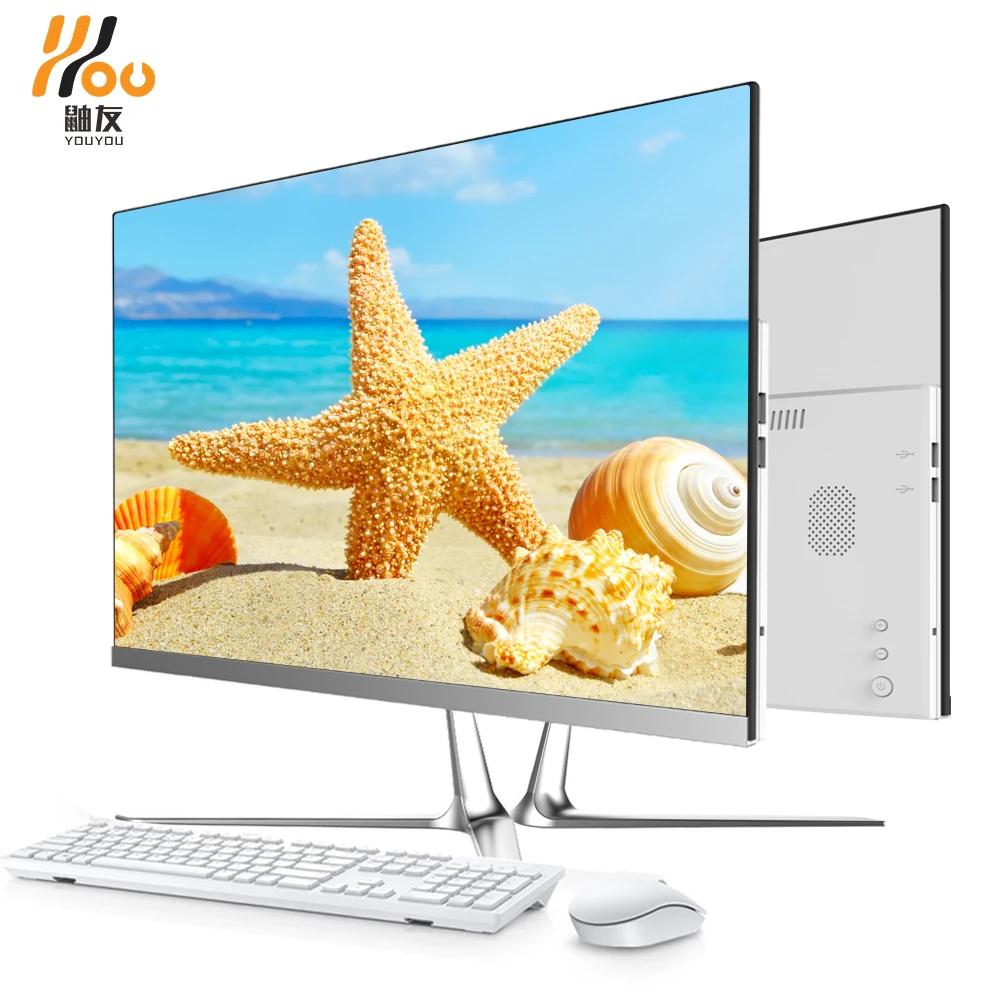

YOUYOU 23.8 inch aio desktop computer hardware home server processor I3 i5 I7 ram 4g 8g ssd 240g with wifi all in one pc