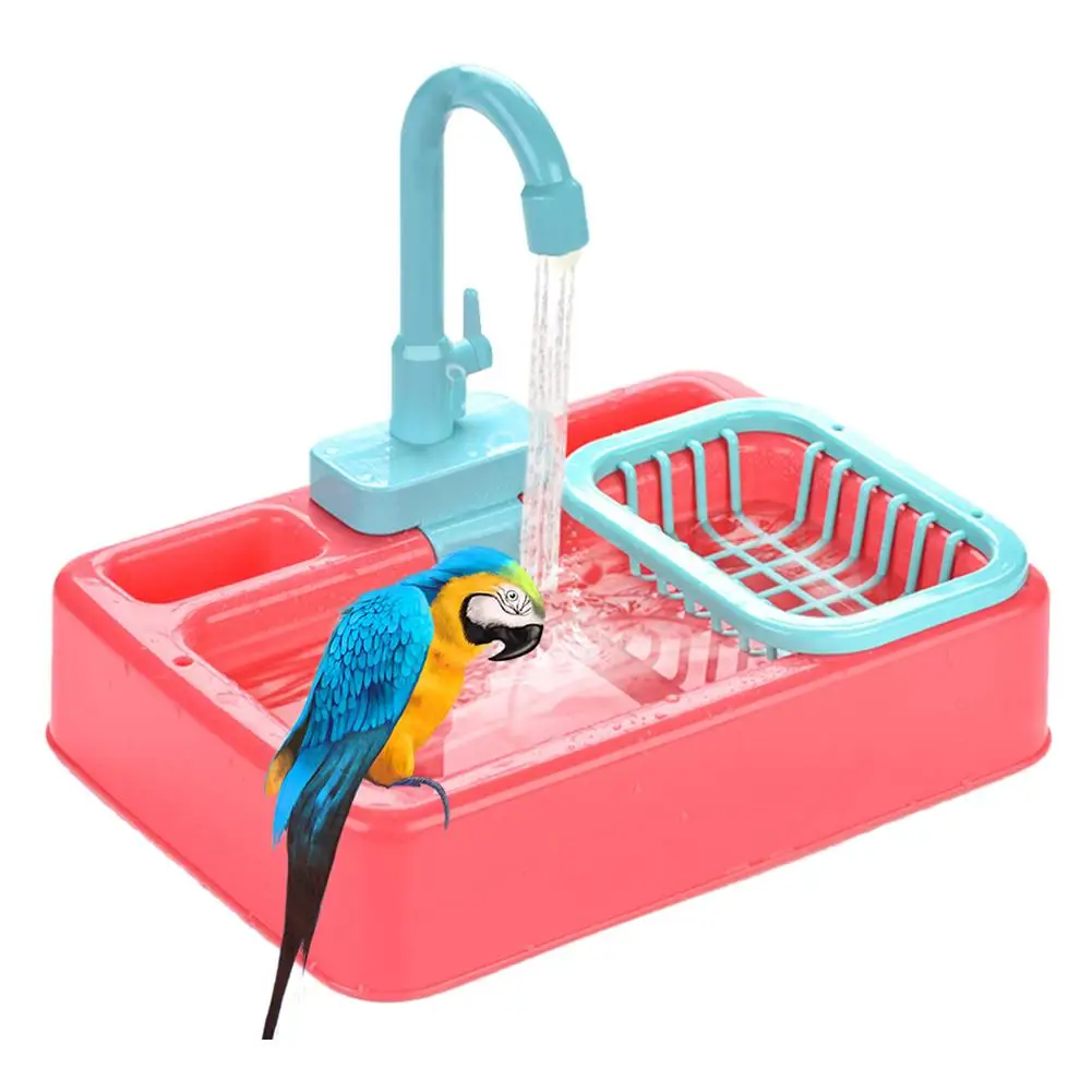 

Bird Bathtub Bird Feeder Pet Cage Accessories Pet Standing Box Parrot Bath Shower Bathing Supplies Bathroom Pet Toys Product