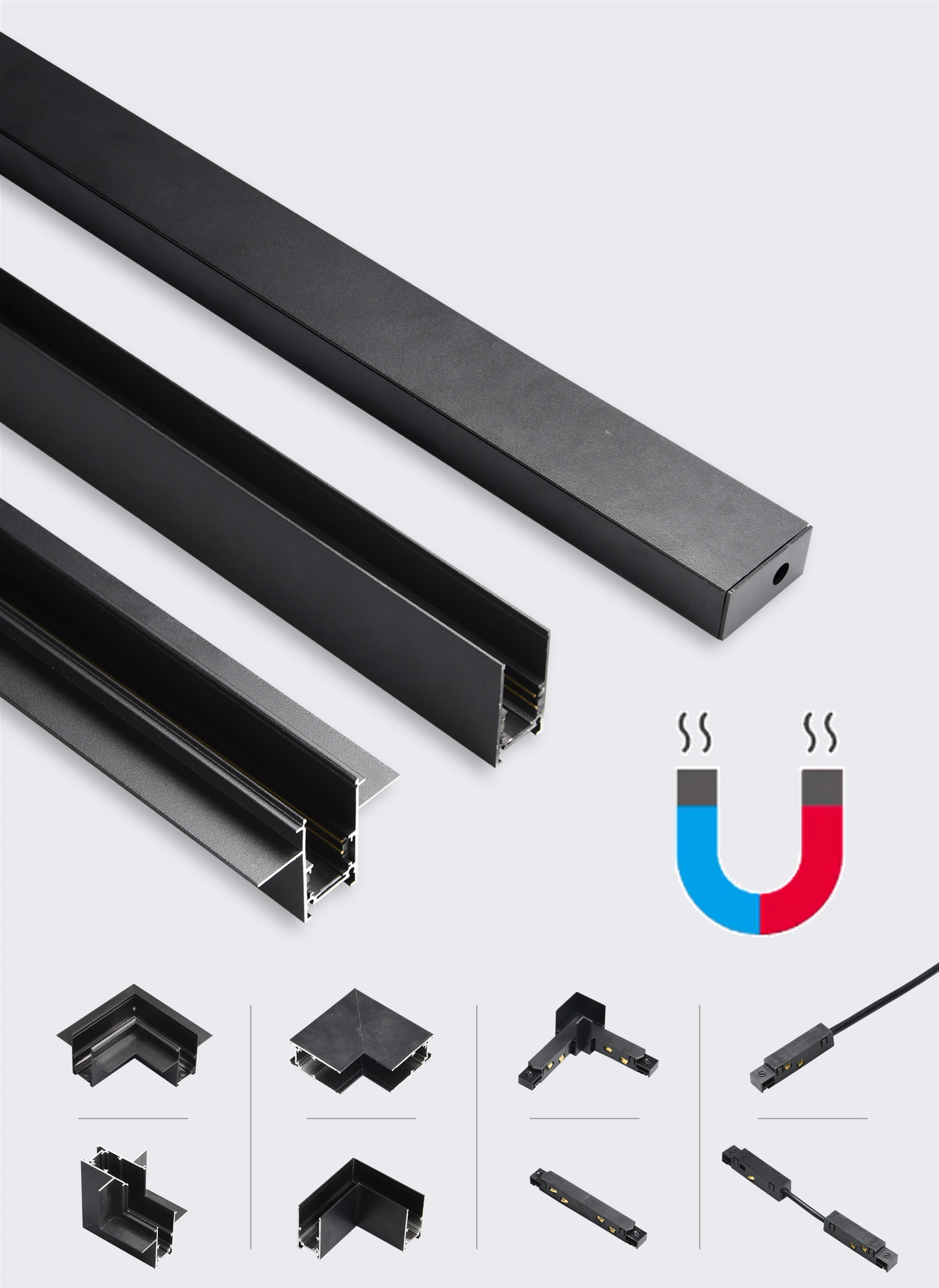 
2020 High Quality Magnetic Track Light System 48V LED Track Spot Rail 