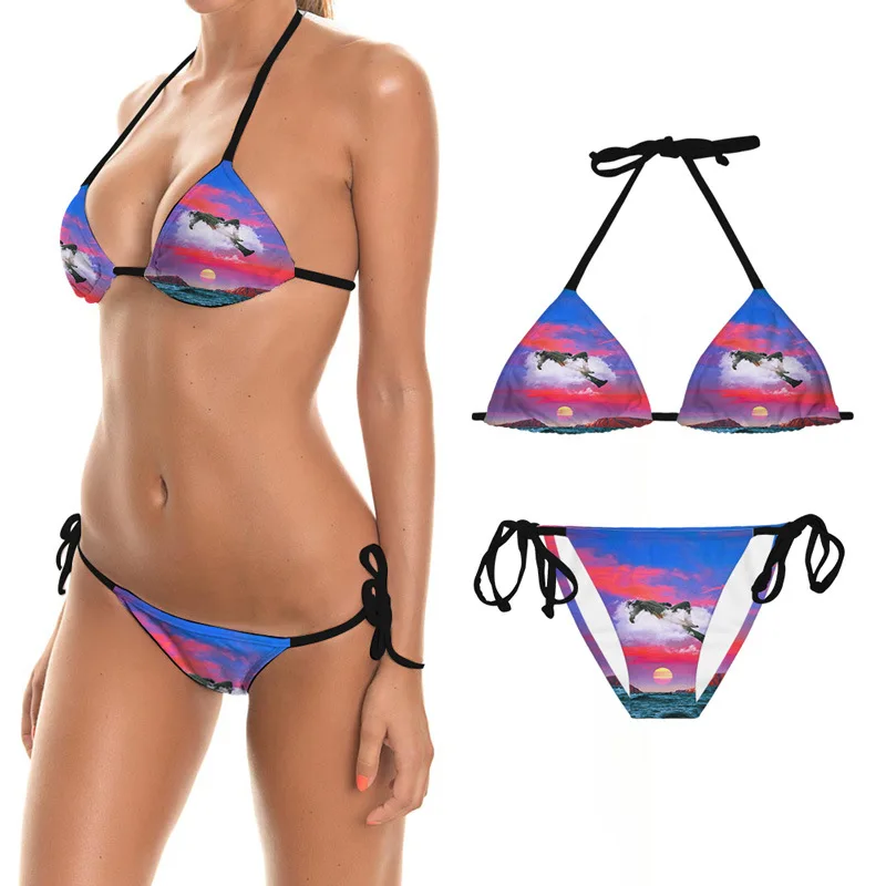 

Jinfeng-Apparel OEM&ODM Micro Bikini Transparent Swimsuit Wom Custom Swimwear Women Lucky Label Outfit Brown Two Piece Short Set