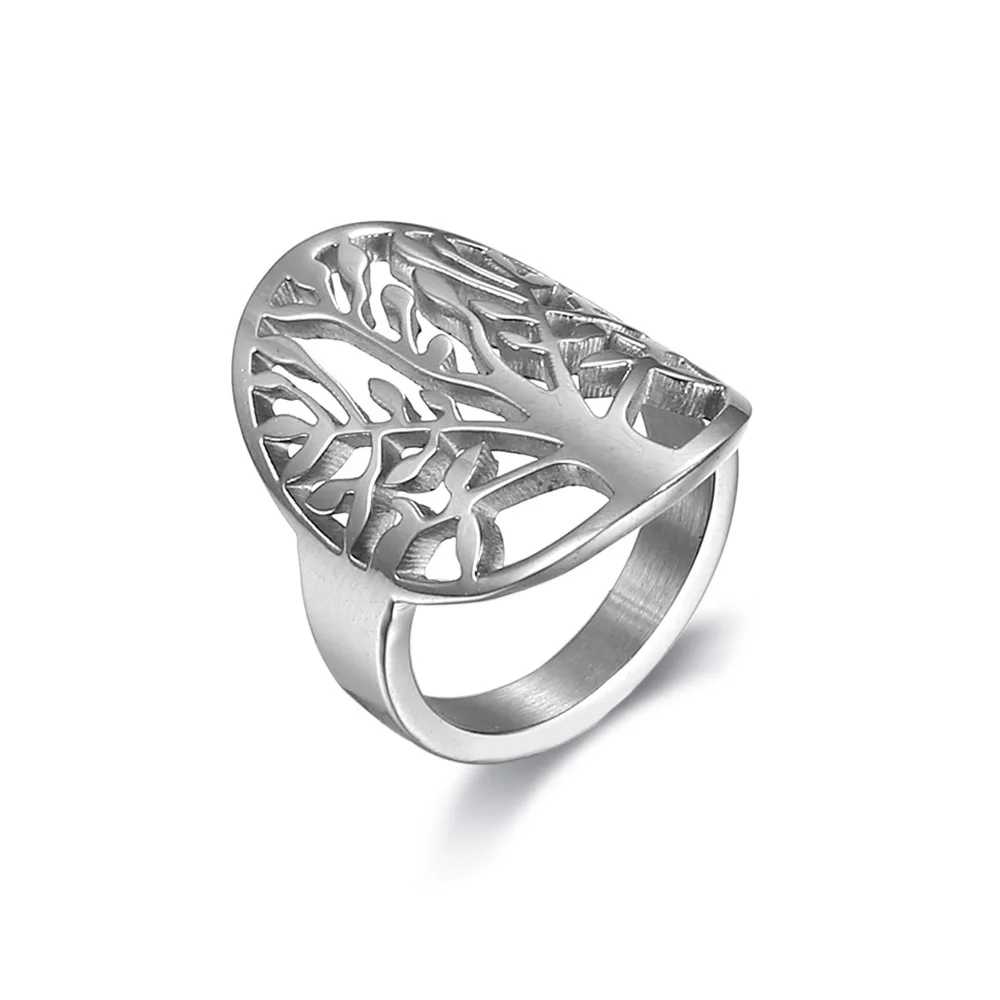 

Tree of Life Ring Statement Promise Anniversary Cocktail Party Stainless Steel Rings Free Shipping Wholesale To Resell