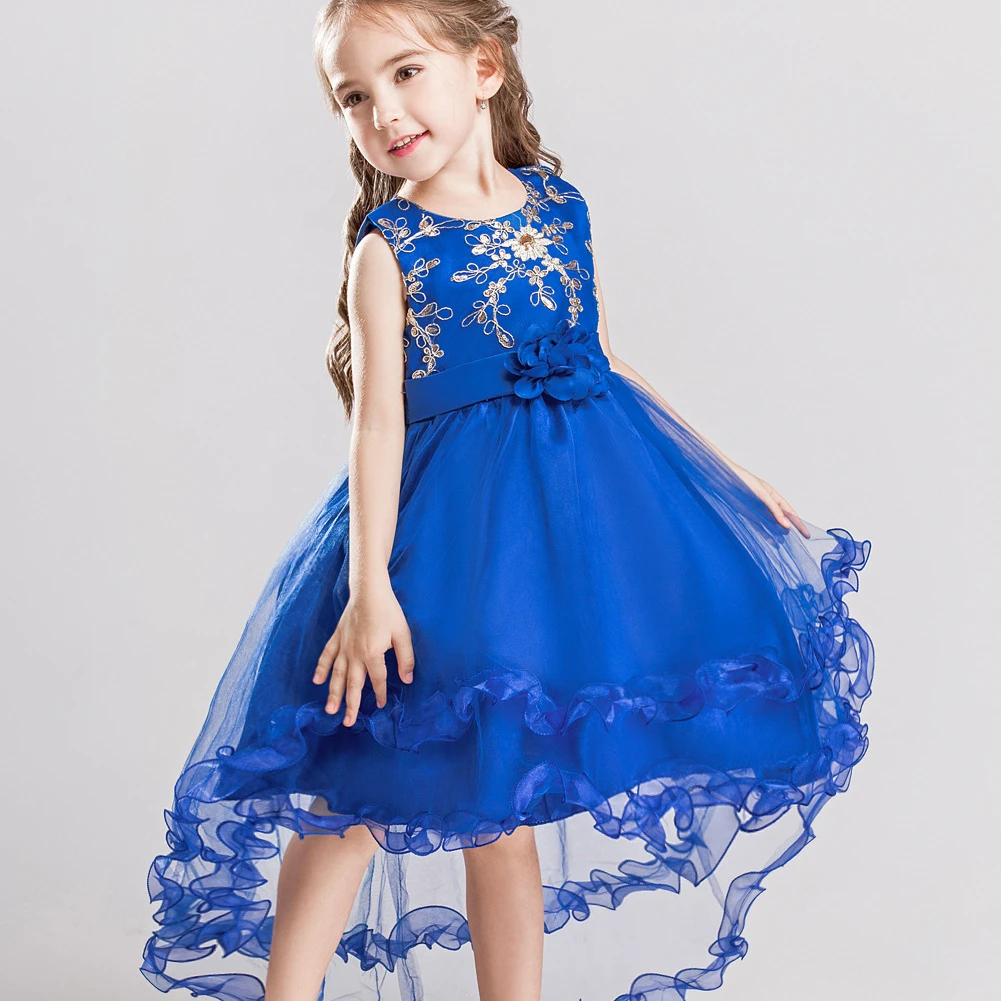 

Purple Birthday party girl evening dresses for Teenagers kid long tail Wedding flower bridesmaids dress of 2-13 years old