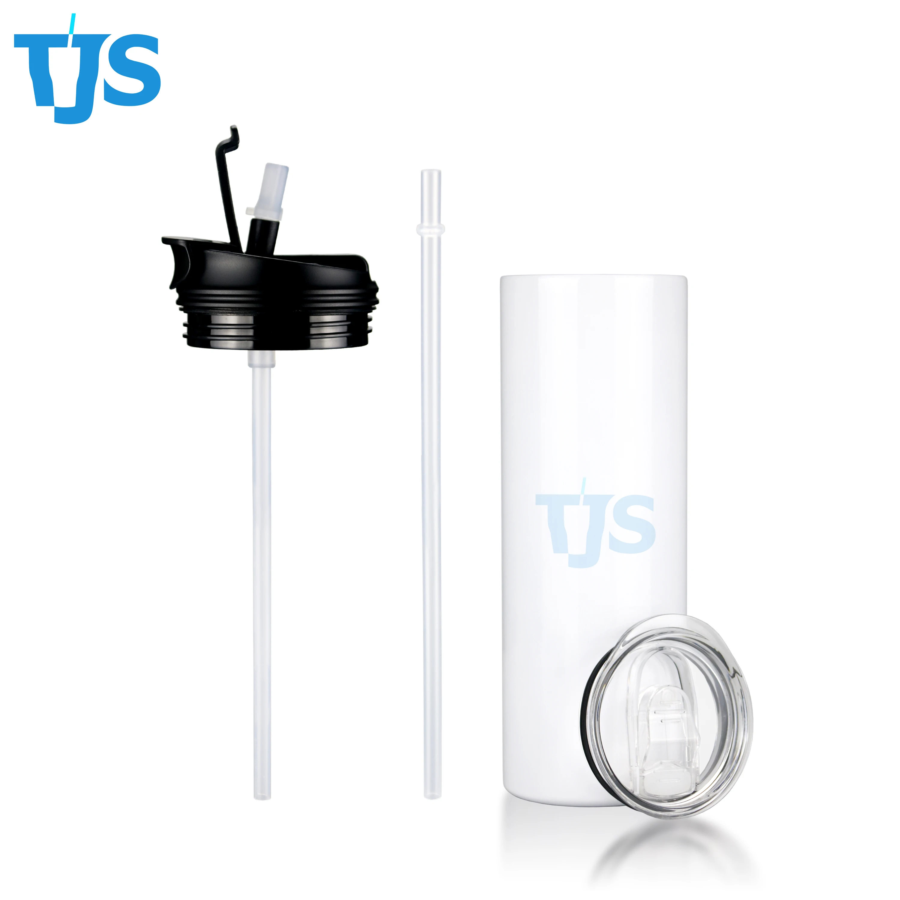 

TJS Cheap 20oz Sublimation Skinny Straight Tumblers with 2 Lids Double Wall Stainless Steel Blanks Insulated Vacuum Travel Mug