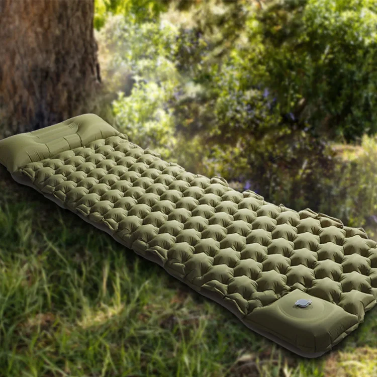 

Foot Press outdoor hiking camping light weight sleeping inflatable mat/inflatable pad, Blue, black ,red, orange